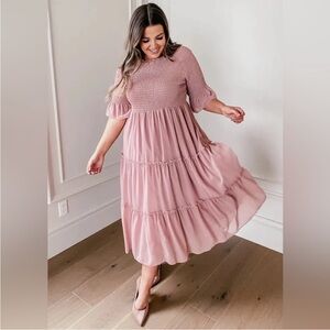 JessaKae Collection Wandering Willoughby Dress - Dusty Pink
